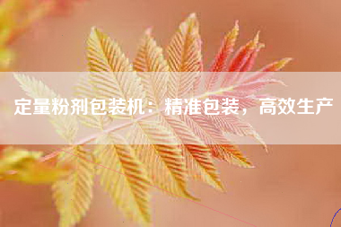 定量粉剂包装机：精准包装，高效生产