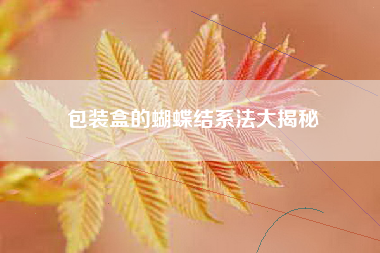 包装盒的蝴蝶结系法大揭秘