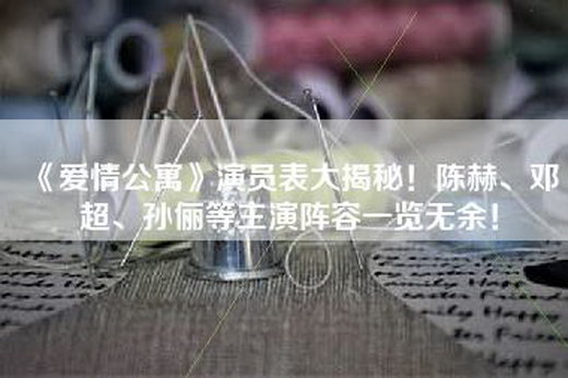 《爱情公寓》演员表大揭秘！陈赫、邓超、孙俪等主演阵容一览无余！