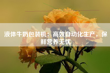 液体牛奶包装机：高效自动化生产，保鲜营养无忧
