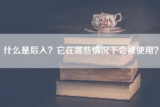 什么是后入？它在哪些情况下会被使用？