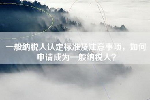 一般纳税人认定标准及注意事项，如何申请成为一般纳税人？