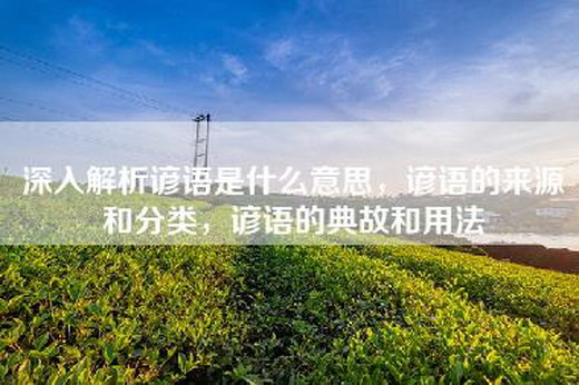 深入解析谚语是什么意思，谚语的来源和分类，谚语的典故和用法