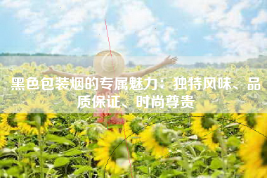 黑色包装烟的专属魅力：独特风味、品质保证、时尚尊贵