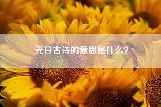 元日古诗的意思是什么？