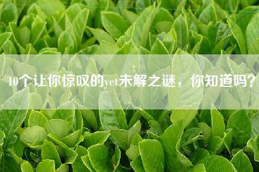 10个让你惊叹的yet未解之谜，你知道吗？