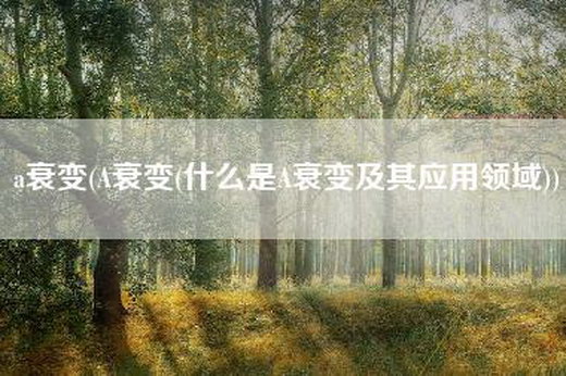 a衰变(A衰变(什么是A衰变及其应用领域))