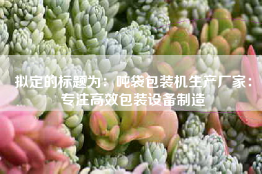 拟定的标题为：吨袋包装机生产厂家：专注高效包装设备制造