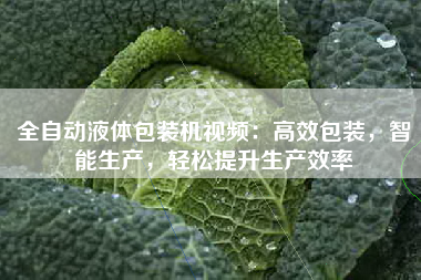 全自动液体包装机视频：高效包装，智能生产，轻松提升生产效率