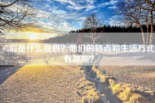95后是什么意思？他们的特点和生活方式有哪些？