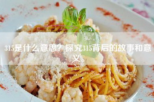 315是什么意思？探究315背后的故事和意义。