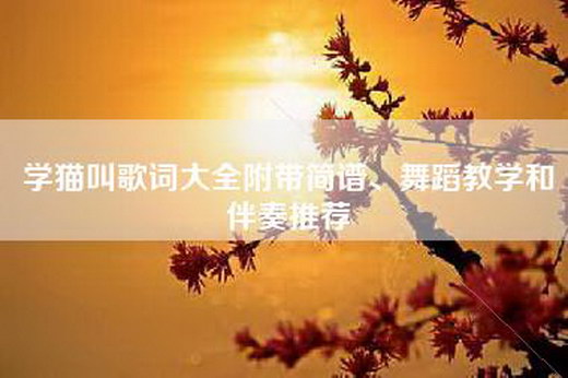 学猫叫歌词大全附带简谱、舞蹈教学和伴奏推荐