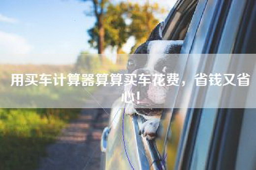 用买车计算器算算买车花费，省钱又省心！