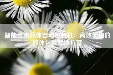 智能连袋液体自动包装机：高效便捷的液体包装解决方案