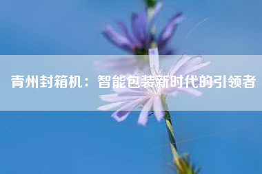 青州封箱机：智能包装新时代的引领者
