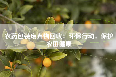 农药包装废弃物回收：环保行动，保护农田健康