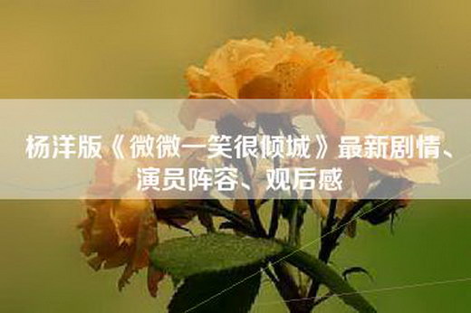 杨洋版《微微一笑很倾城》最新剧情、演员阵容、观后感