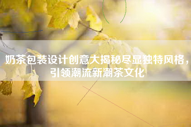 奶茶包装设计创意大揭秘尽显独特风格，引领潮流新潮茶文化