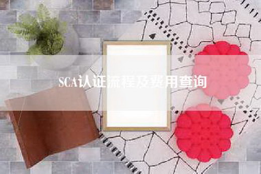 SCA认证流程及费用查询