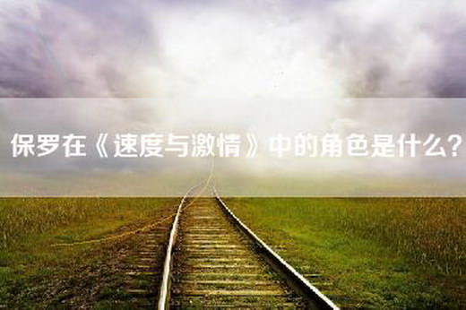 保罗在《速度与—》中的角色是什么？