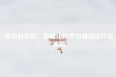 湿巾包装机：智能化技术引领湿巾行业革新
