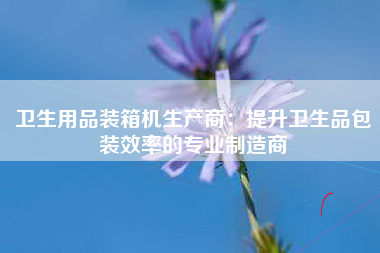 卫生用品装箱机生产商：提升卫生品包装效率的专业制造商