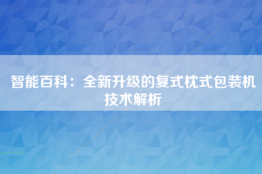 智能百科：全新升级的复式枕式包装机技术解析