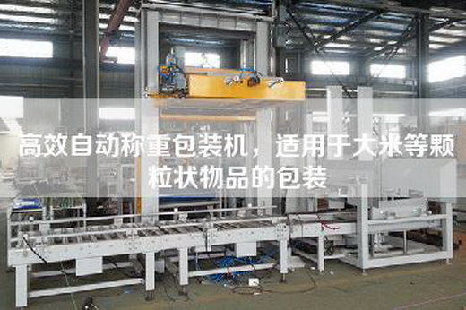高效自动称重包装机，适用于大米等颗粒状物品的包装